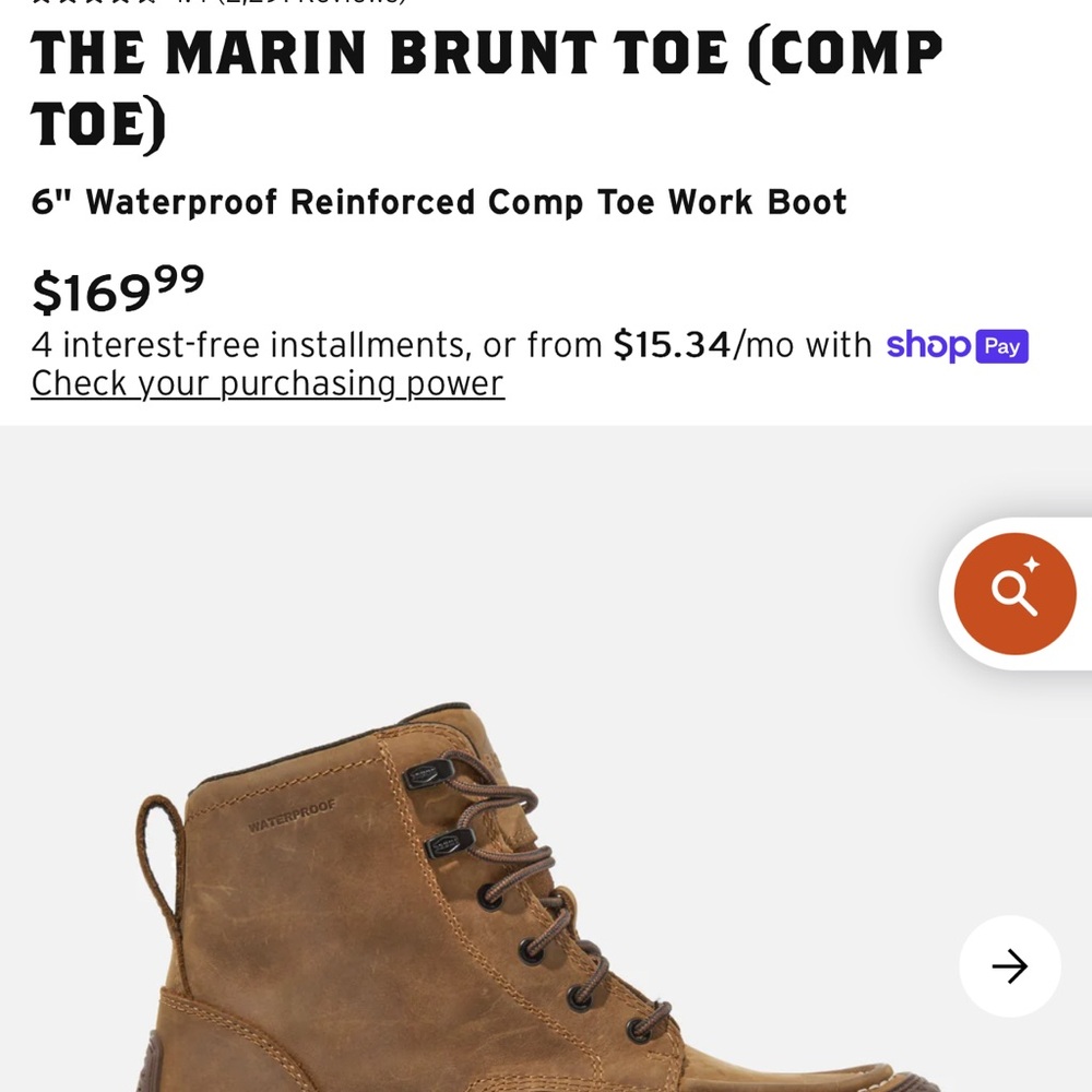 Brown High-Top Work Boots with Reinforced Toe